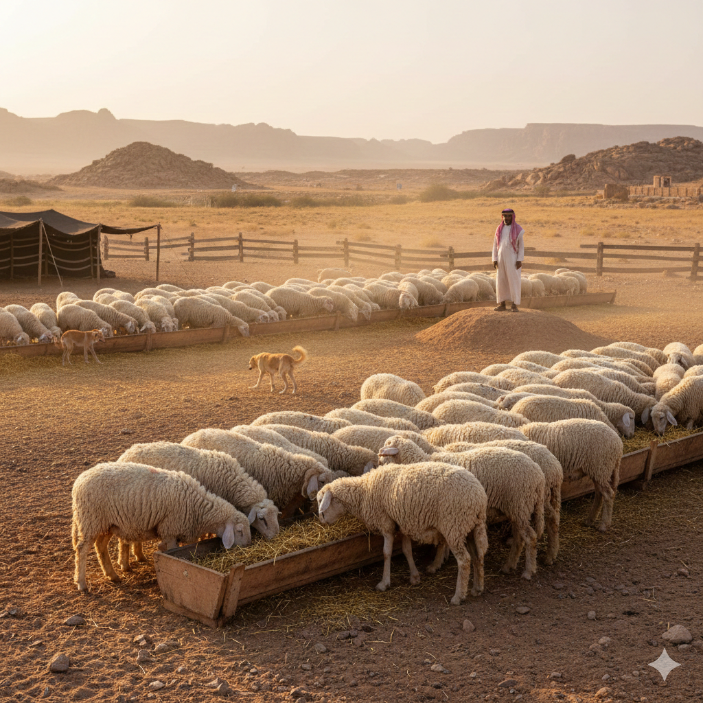 تغذية الأغنام
